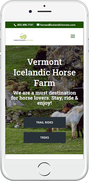 Vermont Icelandic Horse Farm on a phone