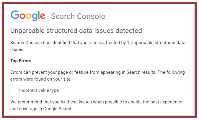 Did You Get A Message Like The Above From Google Search Console?